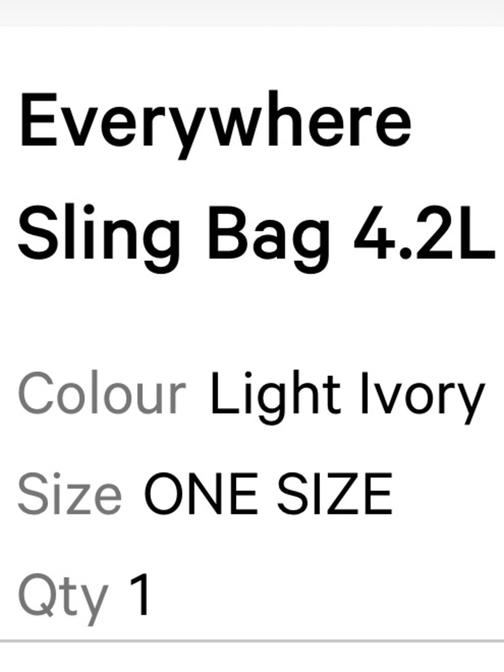 lululemon athletica Everywhere Sling Bag in ivory/New With Tag - Picture 8 of 10